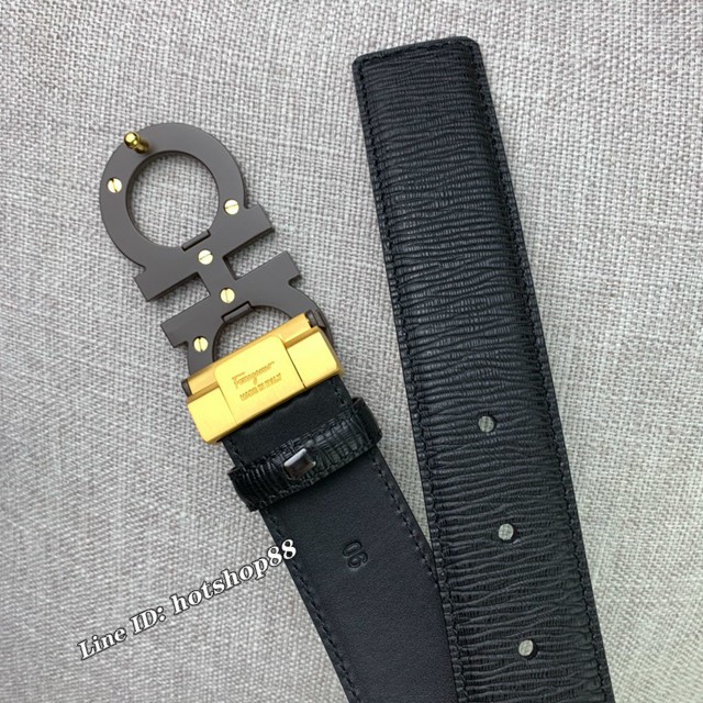 菲拉格慕經典男士皮帶 Ferragamo雙面牛皮紋理腰帶  jjp2498